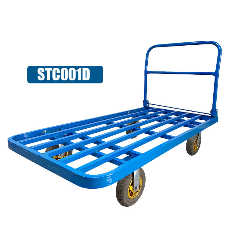 Platform Trolley - Blue Foldable for Industrial Use